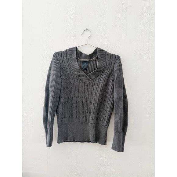 Faded Glory Gray Light Sweater with Cableknit Design - Size XL (Teen) - Picture 4 of 5